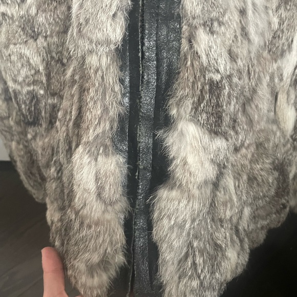 Rabbit Fur Jacket with Hood - Picture 3 of 4